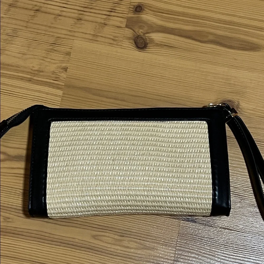 Ted Baker Raffia Black Zippered Bag Clutch